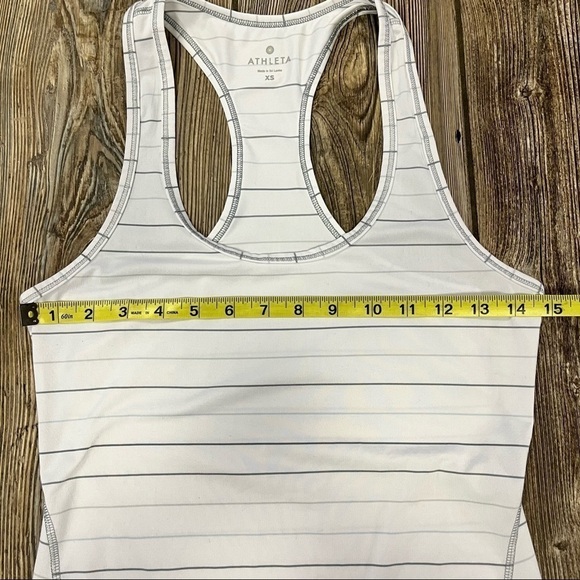 Athleta XS Striped Racerback Tank Stripes Gray White - Picture 6 of 7